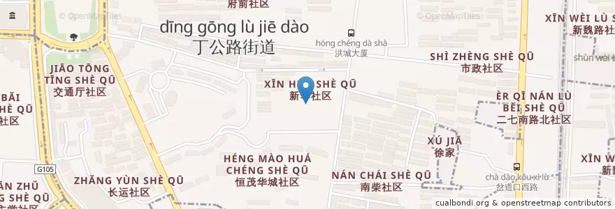 Mapa de ubicacion de 丁公路街道 en China, Jiangxi, 南昌市, 西湖区, 丁公路街道.