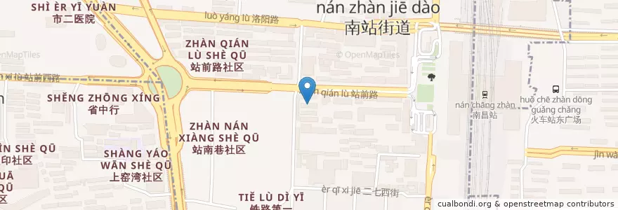Mapa de ubicacion de 南站街道 en 中国, 江西省, 南昌市, 西湖区, 南站街道.