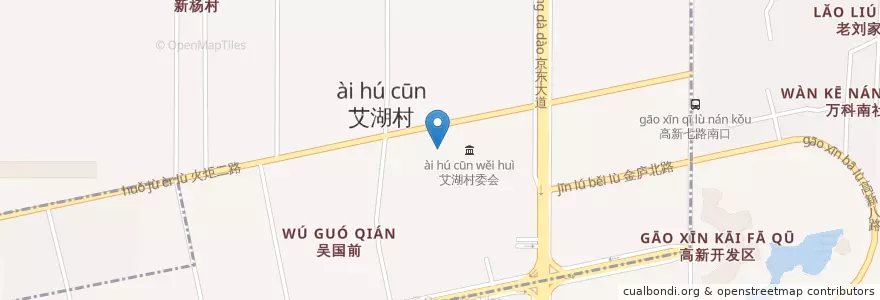 Mapa de ubicacion de 湖西新建区 en 中国, 江西省, 南昌市, 南昌高新开发区, 青山湖区, 艾溪湖管理处.