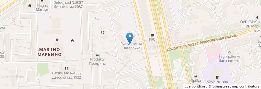 Mapa de ubicacion de Горздрав en 俄罗斯/俄羅斯, Центральный Федеральный Округ, Москва, Юго-Восточный Административный Округ, Район Марьино.
