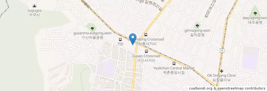Mapa de ubicacion de 죽이야기 en کره جنوبی, سئول, 은평구, 구산동.