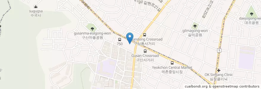 Mapa de ubicacion de 오렌지 김밥 en Республика Корея, Сеул, 은평구, 구산동.