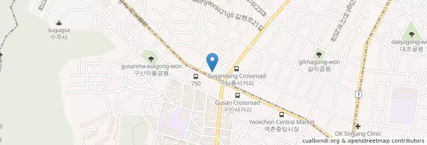 Mapa de ubicacion de 효제 메디컬 약국 en Corée Du Sud, Séoul, 은평구, 구산동.