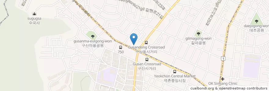 Mapa de ubicacion de 수협은행 en 韩国/南韓, 首尔, 恩平区, 구산동.