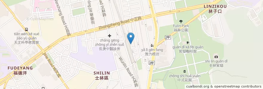 Mapa de ubicacion de 愛上咖啡館 en تایوان, 新北市, تایپه, 士林區.