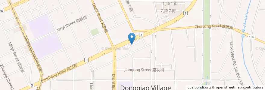Mapa de ubicacion de 無名大麵羹 en Taiwan, Taichung, East District.