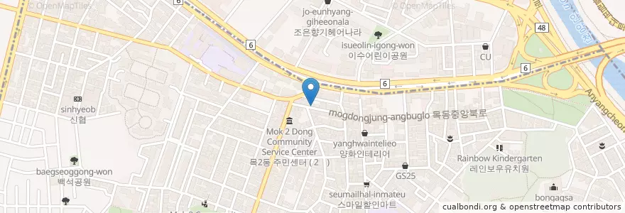 Mapa de ubicacion de 처갓집 en Korea Selatan, 서울, 목2동.