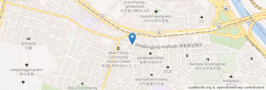 Mapa de ubicacion de 고씨네 en Corea Del Sud, Seul, 목2동.