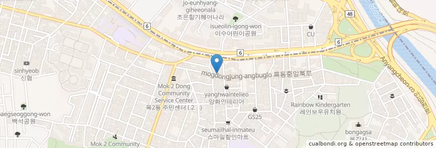 Mapa de ubicacion de 토마토김밥 en Corée Du Sud, Séoul, 목2동.