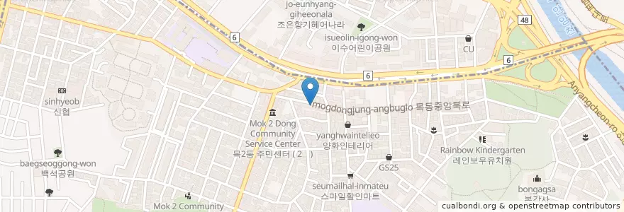 Mapa de ubicacion de 어가촌 en Zuid-Korea, Seoel, 목2동.