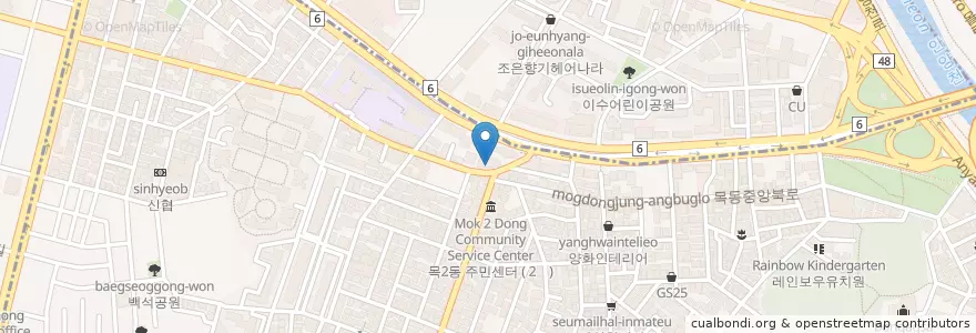 Mapa de ubicacion de 59피자 en Südkorea, Seoul, 목2동.