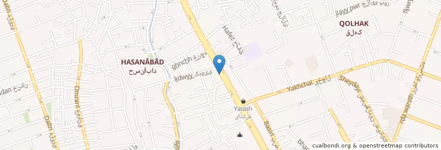 Mapa de ubicacion de رستوران فِرش پاستا en ایران, استان تهران, شهرستان تهران, تهران, بخش مرکزی شهرستان تهران.