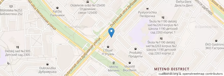 Mapa de ubicacion de ВТБ en Rússia, Distrito Federal Central, Москва, Северо-Западный Административный Округ, Район Митино.