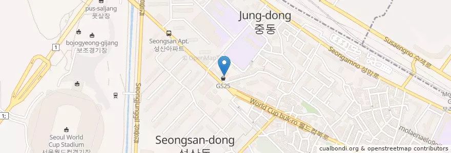 Mapa de ubicacion de 연세바른치과 en Südkorea, Seoul, 마포구.