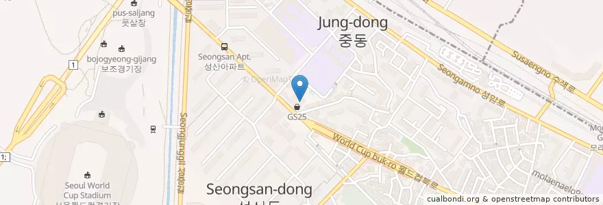 Mapa de ubicacion de 손비뇨기과 en Güney Kore, Seul, 마포구.