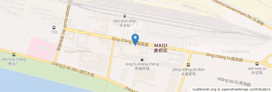 Mapa de ubicacion de 甘肃省农村信用社 en 중국, 간쑤성, 天水市, 麦积区, 道南街道, 道北街道.