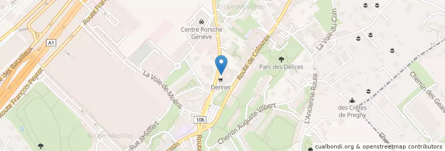 Mapa de ubicacion de Banque MIGROS en Schweiz/Suisse/Svizzera/Svizra, Genève, Genève, Le Grand-Saconnex.
