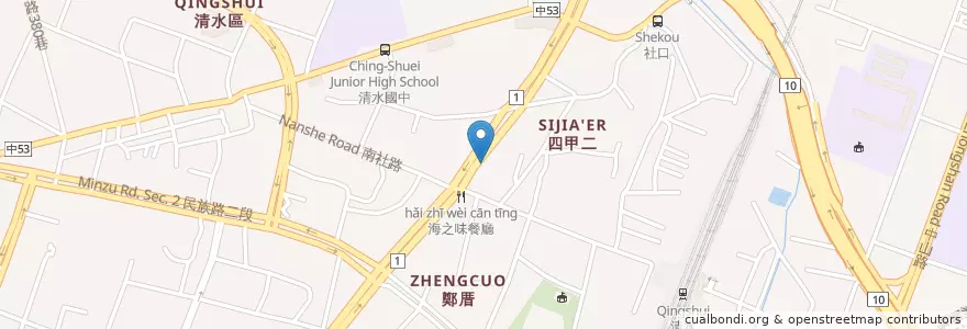 Mapa de ubicacion de 海之味餐廳 en تايوان, تاي شانغ, 清水區.