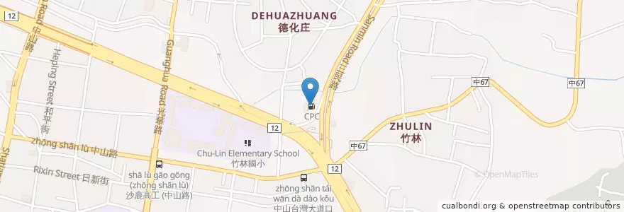 Mapa de ubicacion de CPC en 臺灣, 臺中市, 沙鹿區.