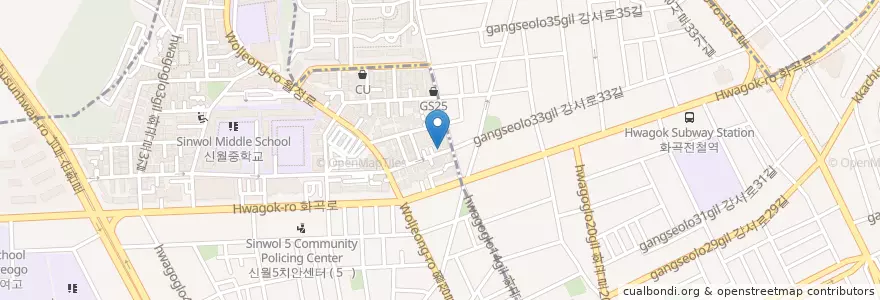 Mapa de ubicacion de 네네치킨 en Südkorea, Seoul, 화곡3동.
