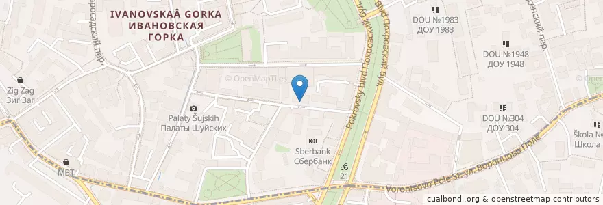 Mapa de ubicacion de Церковь евангельских христиан-баптистов en Rusia, Distrito Federal Central, Москва, Distrito Administrativo Central.