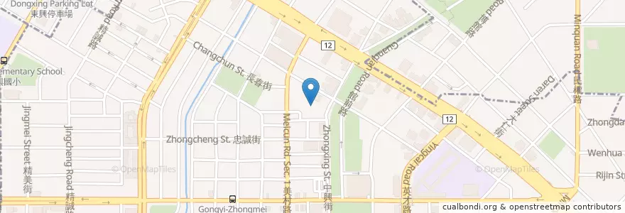 Mapa de ubicacion de 興農宮 en 타이완, 타이중 시, 시 구.