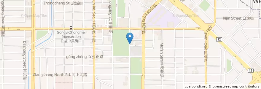 Mapa de ubicacion de 春水堂 en Taiwan, 臺中市, 西區.
