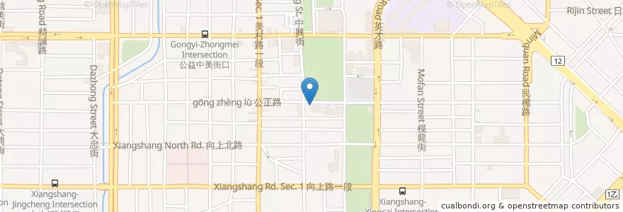 Mapa de ubicacion de 石研室石頭火鍋 en تايوان, تاي شانغ, 西區.