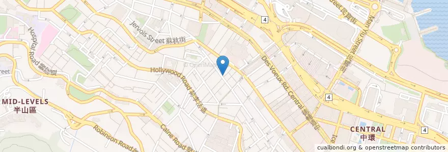Mapa de ubicacion de PizzaExpress en الصين, غوانغدونغ, هونغ كونغ, جزيرة هونغ كونغ, الأقاليم الجديدة, 中西區 Central And Western District.