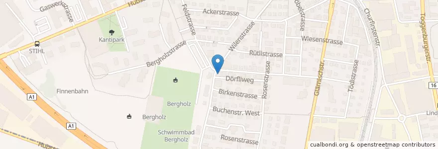 Mapa de ubicacion de Restaurant Typisch Thai en Zwitserland, Sankt Gallen, Wil (Sg).