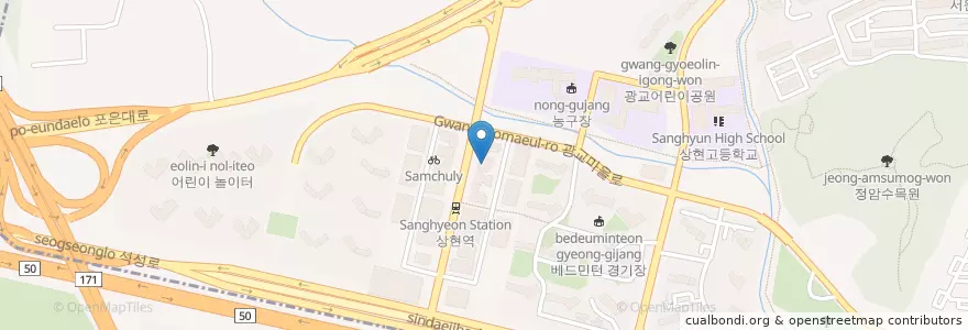 Mapa de ubicacion de 광교좋은교회 en 韩国/南韓, 京畿道, 龙仁市, 水枝區.