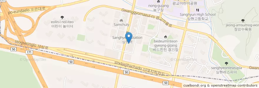Mapa de ubicacion de 예수사랑교회 en Südkorea, Gyeonggi-Do, 수원시, 영통구.