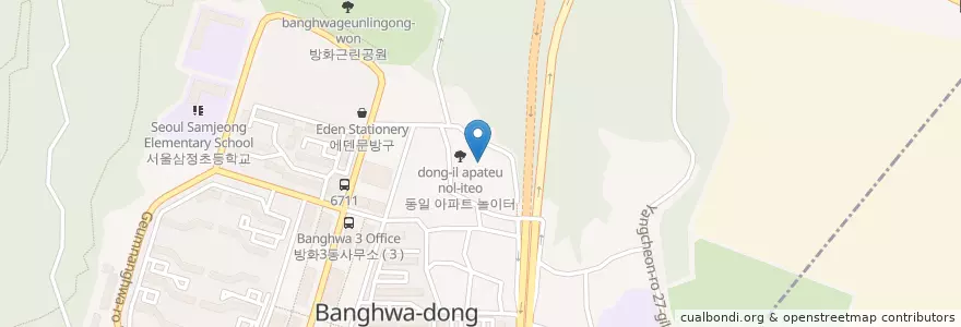 Mapa de ubicacion de 동일아파트 주차장 en کره جنوبی, سئول, 강서구, 방화2동.