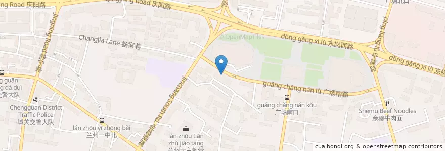 Mapa de ubicacion de 上海浦东发展银行兰州分行 en Cina, Gansu, 兰州市 (Lanzhou), 城关区, 皋兰路街道.