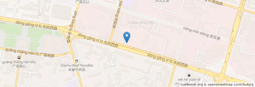 Mapa de ubicacion de Bank of Lanzhou Xingye Branch en China, Gansu, Lanzhou, Chengguan District, Donggang West Road Subdistrict.
