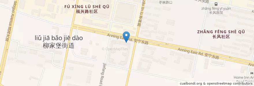 Mapa de ubicacion de 兰州银行 en 中国, 甘粛省, 蘭州市, 安宁区.