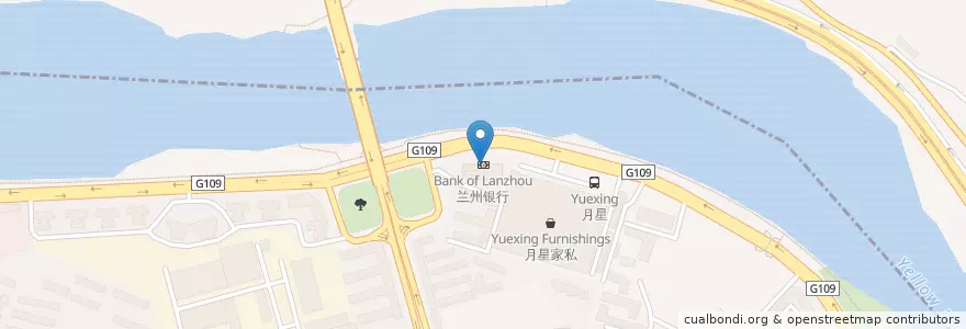 Mapa de ubicacion de 兰州银行 en 中国, 甘肃省, 兰州市, 安宁区, 十里店.