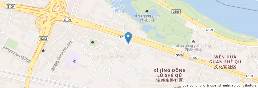 Mapa de ubicacion de 中国邮政储蓄银行小西湖支行 en 中国, 甘肃省, 兰州市 (Lanzhou), 七里河区, 西园街道.