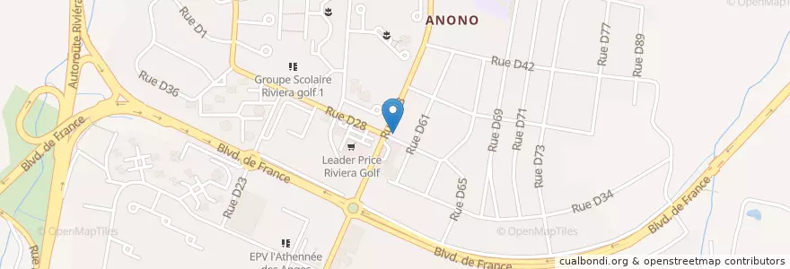 Mapa de ubicacion de Pharmacie Andy en Côte D'Ivoire, Abidjan, Cocody.