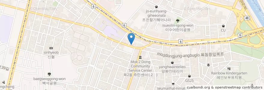 Mapa de ubicacion de 양천한의원 en Südkorea, Seoul, 양천구, 목2동.