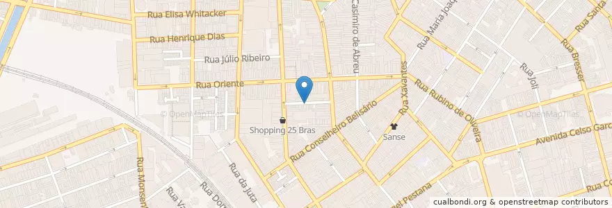 Mapa de ubicacion de Churrascaria Espeto Paulista en 브라질, 남동지방, 상파울루, Região Geográfica Intermediária De São Paulo, Região Metropolitana De São Paulo, Região Imediata De São Paulo, 상파울루.