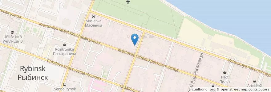 Mapa de ubicacion de Пицца Фабрика en روسيا, Центральный Федеральный Округ, ياروسلافل أوبلاست, Рыбинский Район, Городской Округ Рыбинск.
