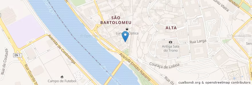 Mapa de ubicacion de A Toca do Gato en Portugal, Centro, Baixo Mondego, Coimbra, Coimbra, Sé Nova, Santa Cruz, Almedina E São Bartolomeu.