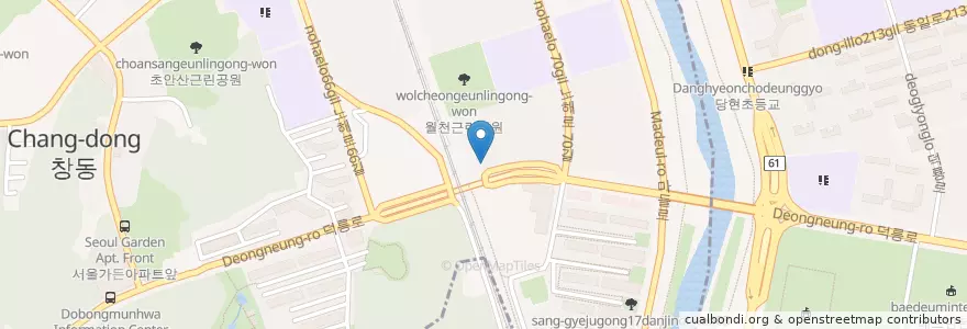 Mapa de ubicacion de 강북중앙교회 en 대한민국, 서울, 도봉구, 창4동.
