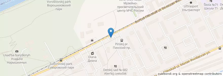 Mapa de ubicacion de АкваСити en Rusia, Distrito Federal Central, Москва, Западный Административный Округ, Район Фили-Давыдково, Район Филёвский Парк.