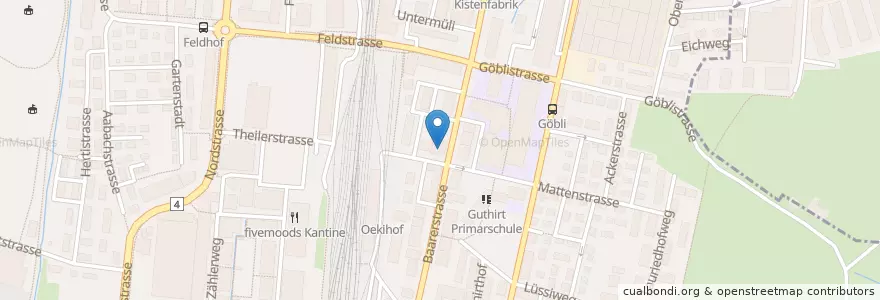 Mapa de ubicacion de Zeno's Spezialitätenrestaurant en Suíça, Zug, Zug.