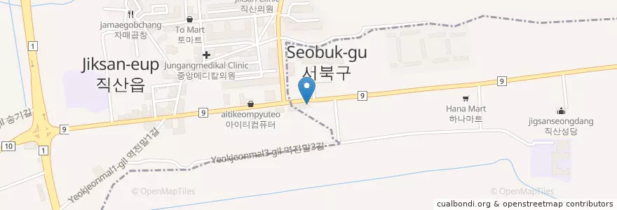 Mapa de ubicacion de 엔제리너스커피 (Angel-in-us Coffee) en 韩国/南韓, 忠清南道, 天安市, 西北區, 직산읍.