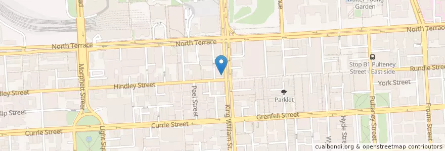 Mapa de ubicacion de Guzman Y Gomez King William Street en Avustralya, South Australia, Adelaide, Adelaide City Council.