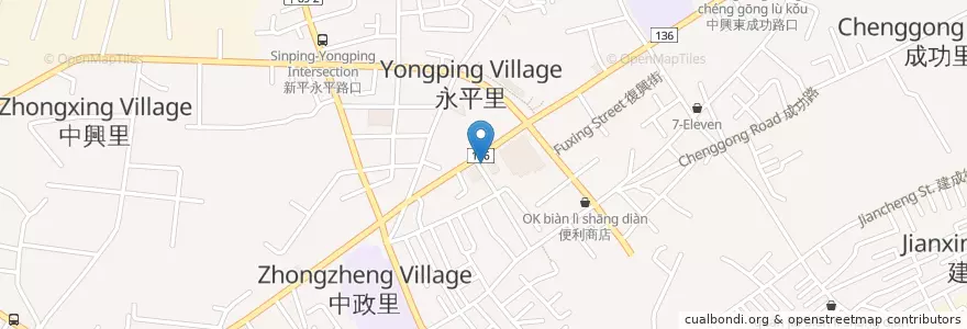 Mapa de ubicacion de 九號碼頭 太平店 en Taiwan, Taichung, Distretto Di Taiping.