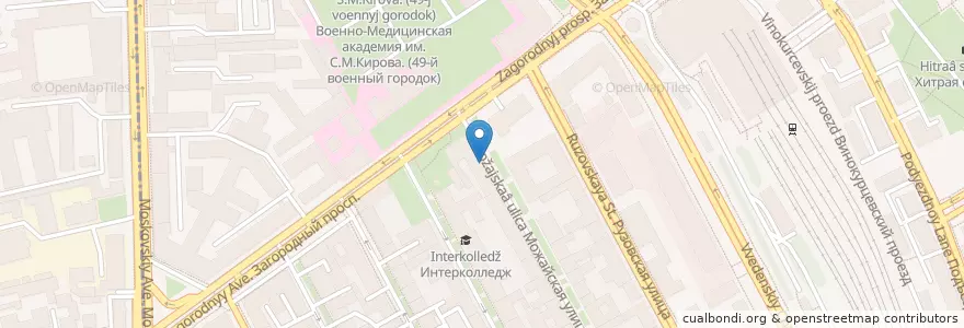 Mapa de ubicacion de Аданте en Russia, Northwestern Federal District, Leningrad Oblast, Saint Petersburg, Адмиралтейский Район, Округ Семёновский.